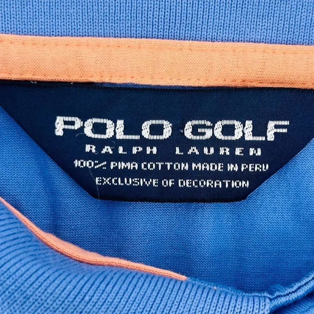 Polo Golf Ralph Lauren Polo Shirt Blue Pima Cotton U.S. Open Merion 2013 L 10222